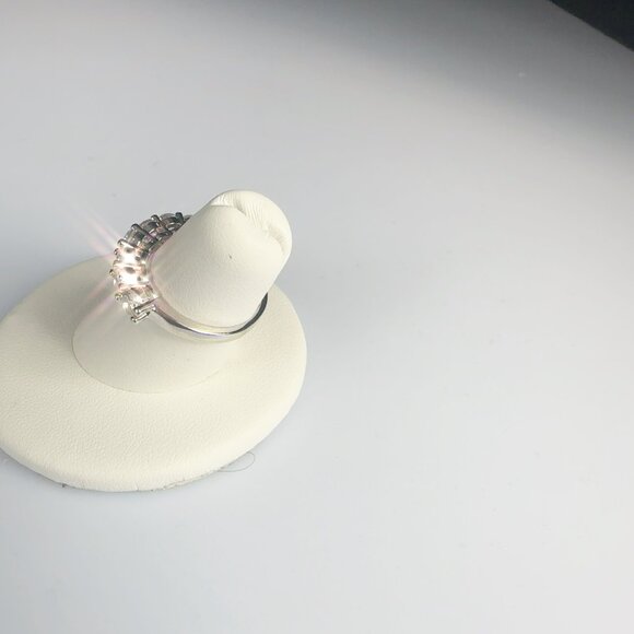 Cubic Zirconia Silver Tone Band Ring Size 10 - Picture 13 of 17